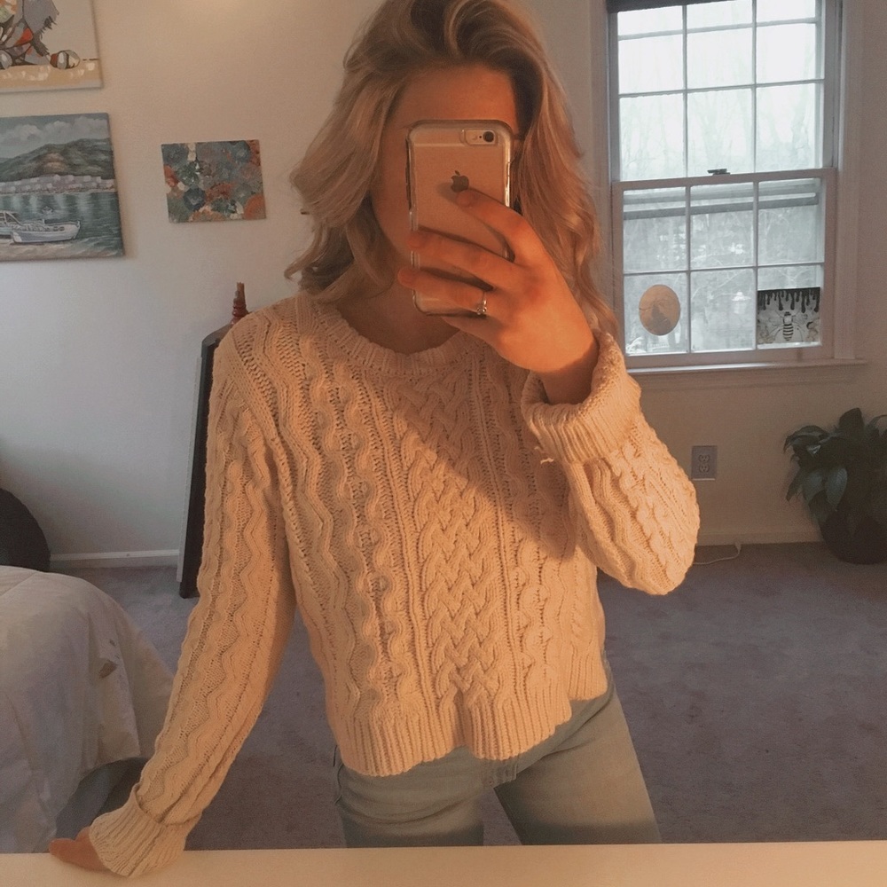 Cropped Knit Sweater ミ☆